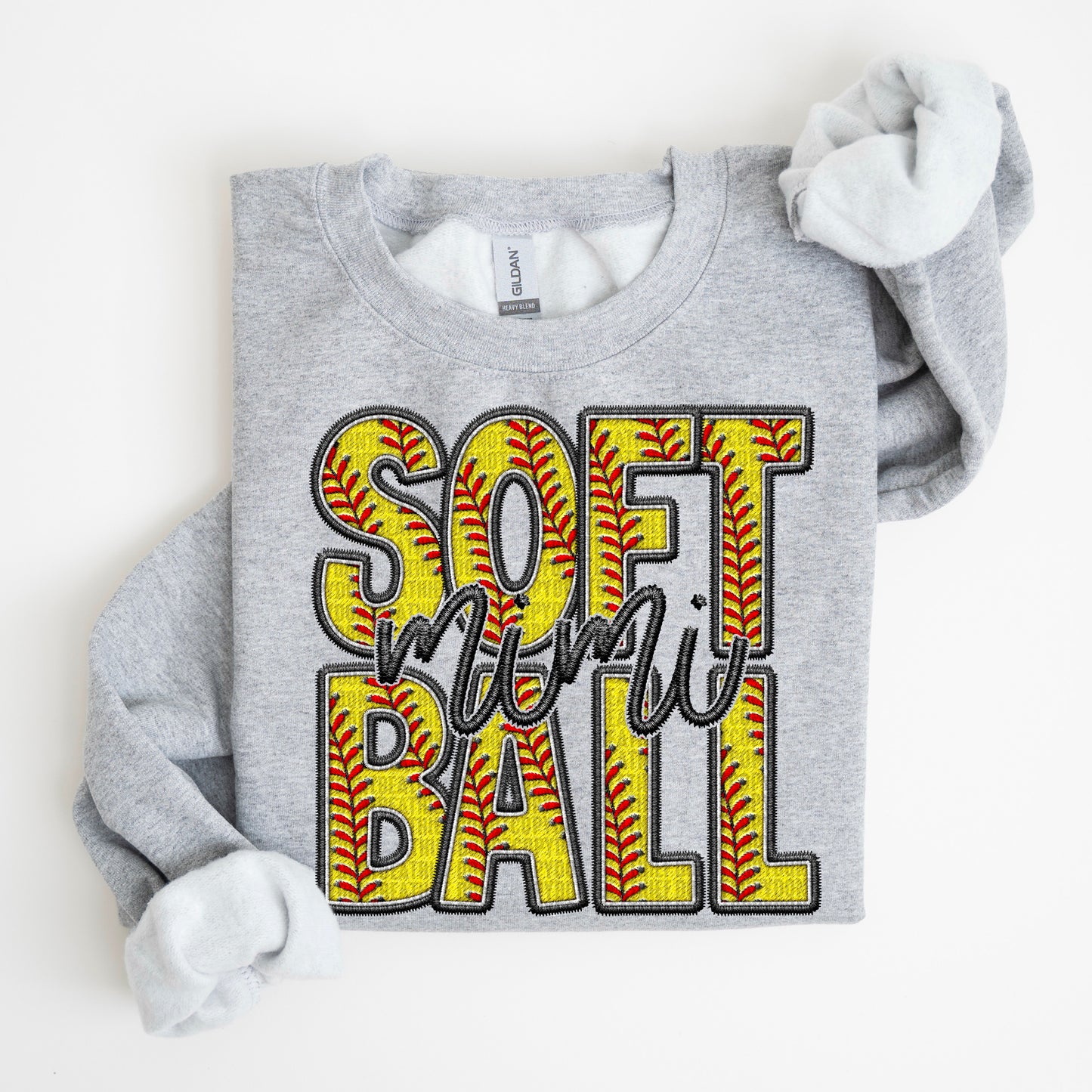 Faux Embroidery Softball; Mimi