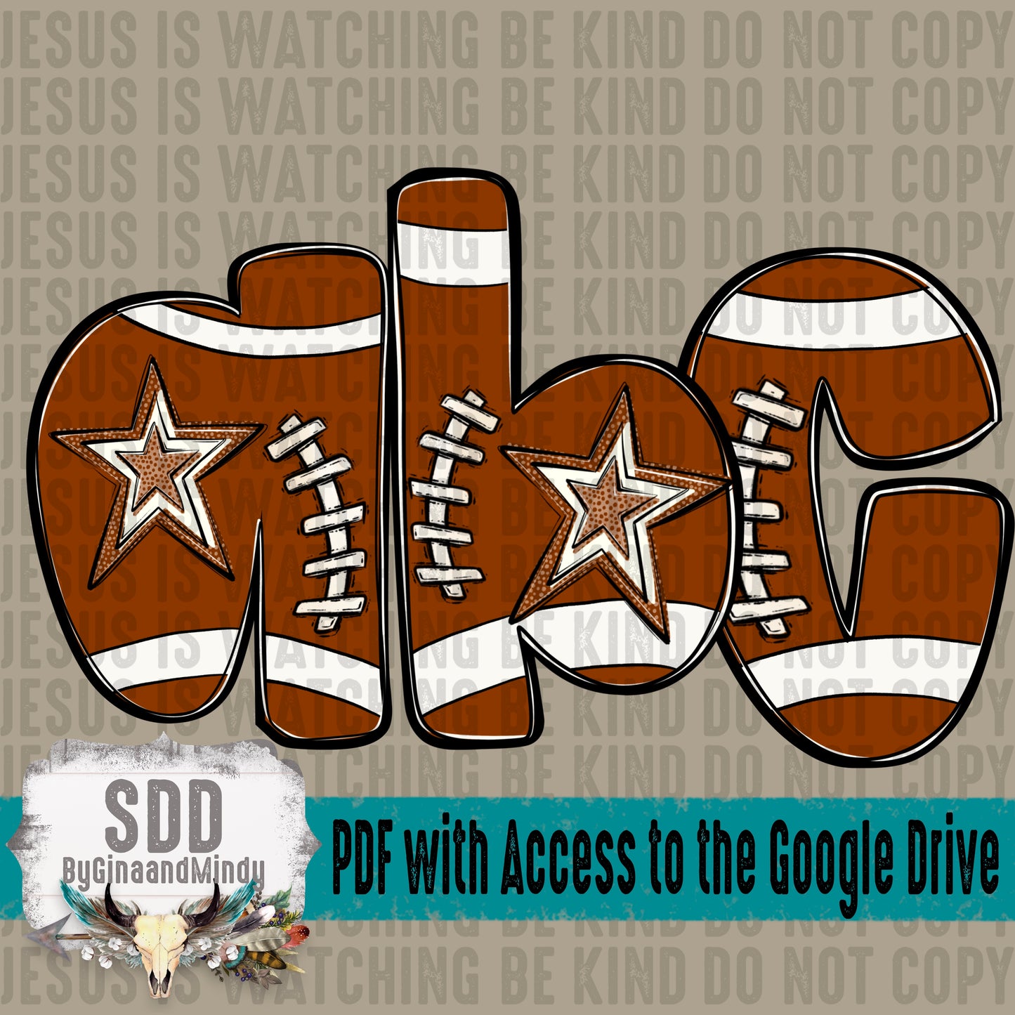 Football Doodle Alpha (1 Set Uppercase & Lowercase, 0-9)