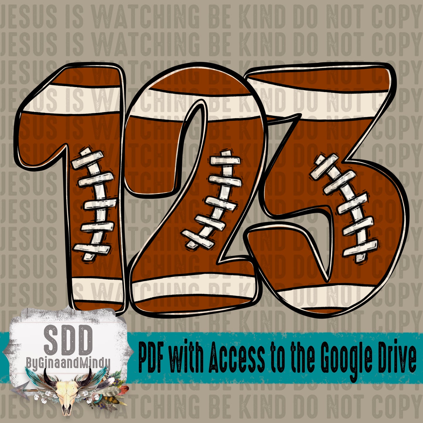 Football Doodle Alpha (1 Set Uppercase & Lowercase, 0-9)