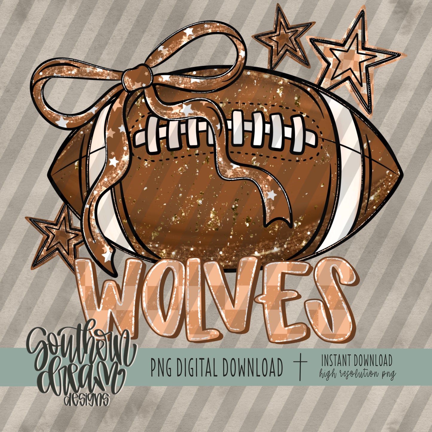 Coquette Football Mascot; WOLVES