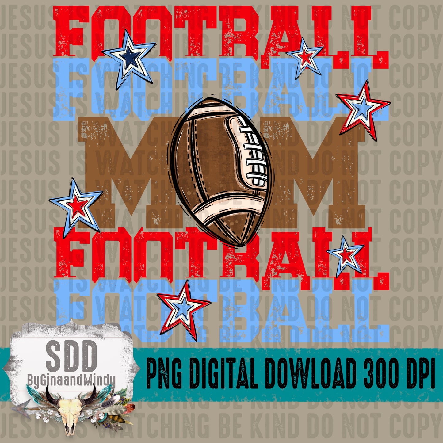 Football Mom Bundle; Columbia Blue & Red