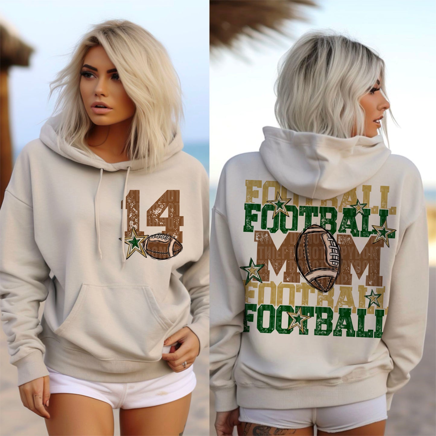 Football Mom Bundle; Forest Green & Vegas Gold