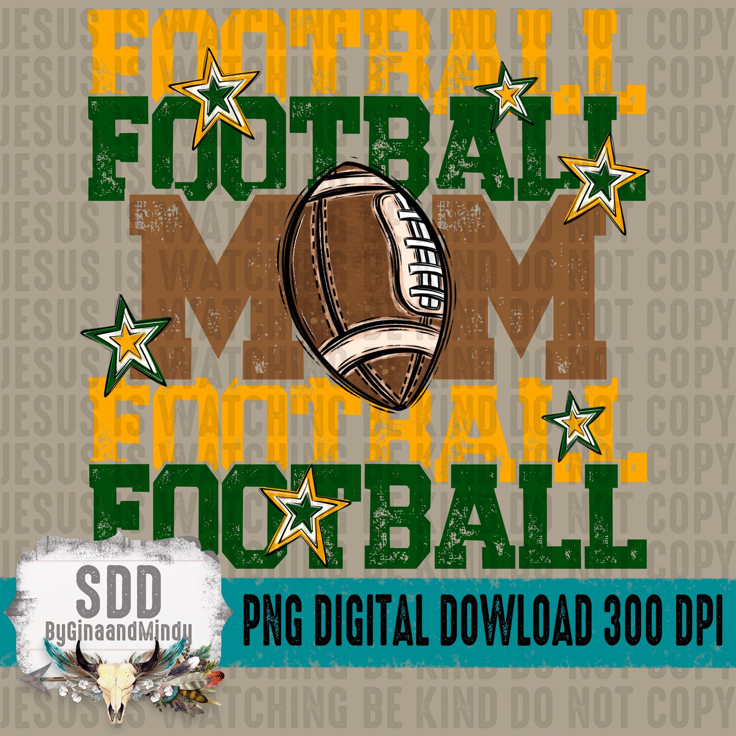 Football Mom Bundle; Forest Green & Yellow Gold