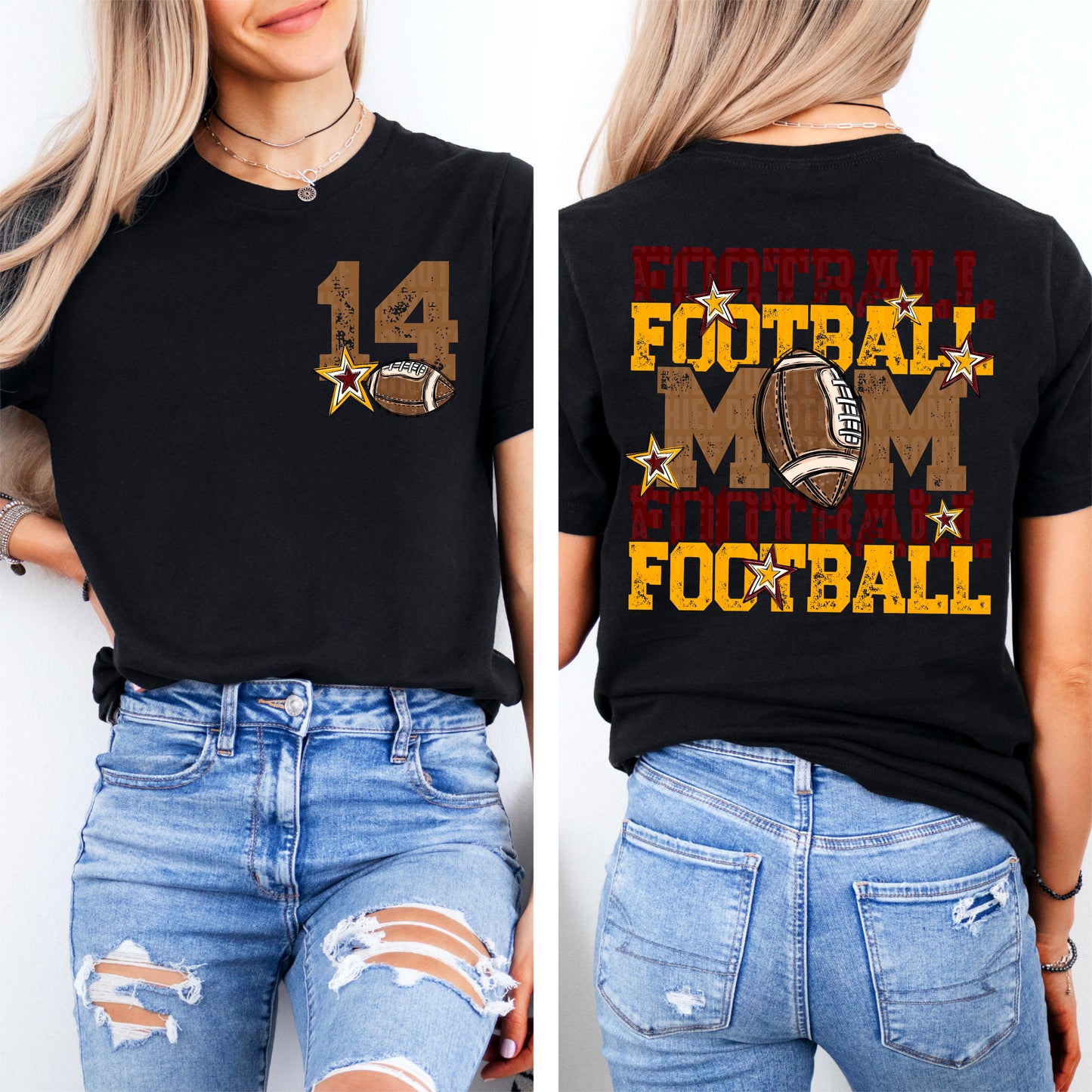 Football Mom Bundle; Maroon & Yellow Gold
