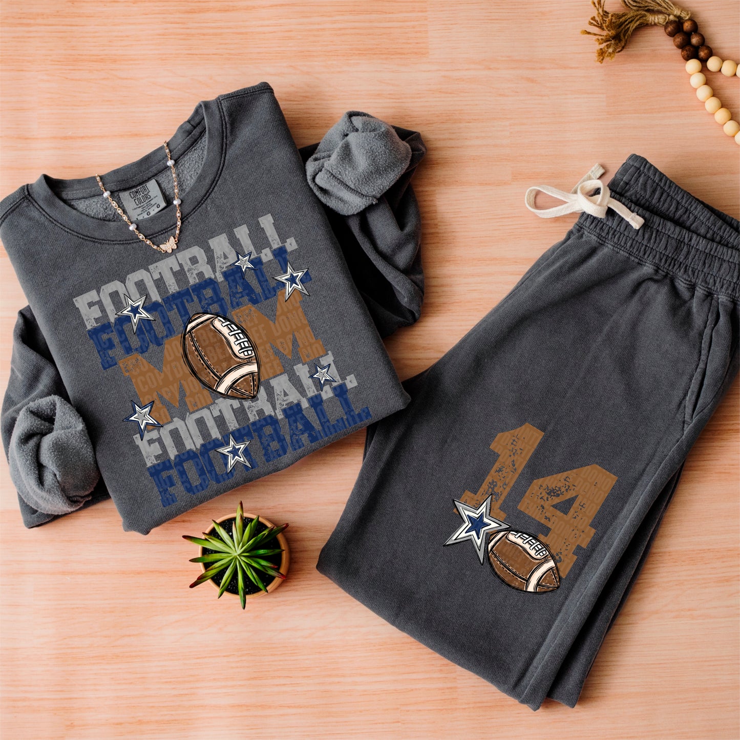 Football Mom Bundle; Navy Blue & Grey