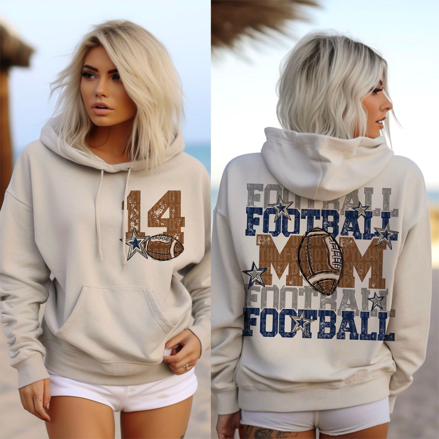 Football Mom Bundle; Navy Blue & Grey