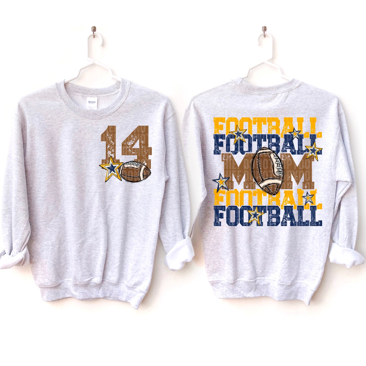 Football Mom Bundle; Navy Blue & Yellow Gold