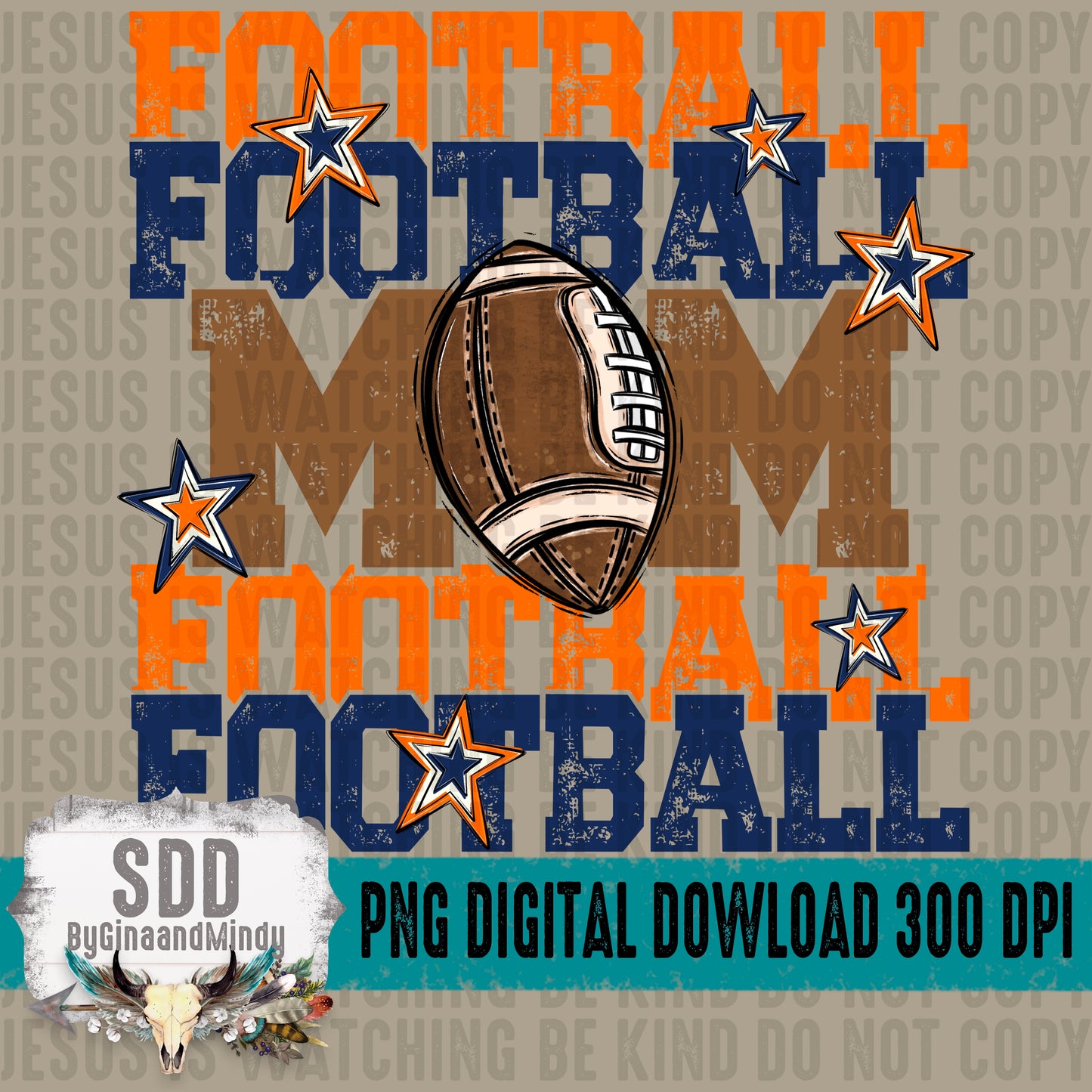 Football Mom Bundle; Orange & Navy Blue
