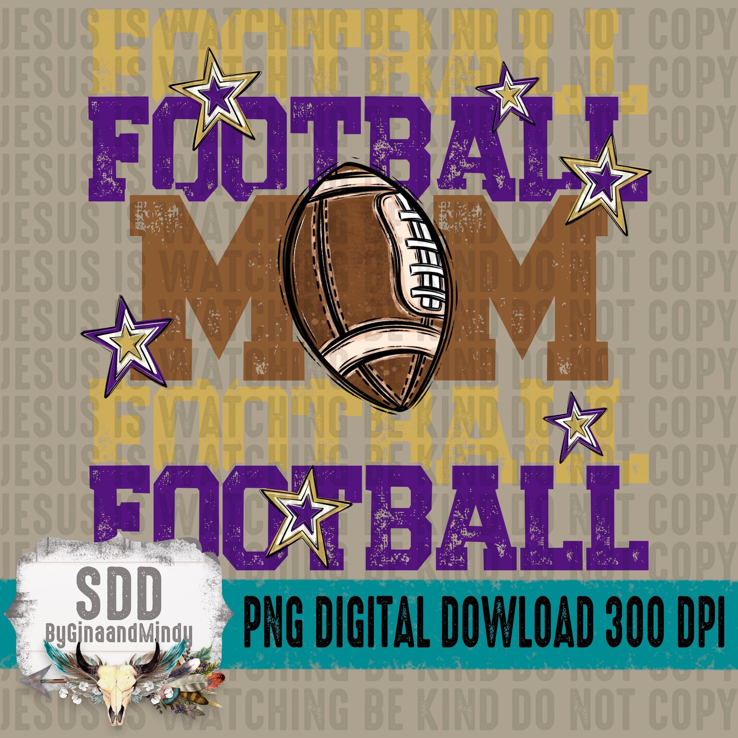 Football Mom Bundle; Purple & Vegas Gold