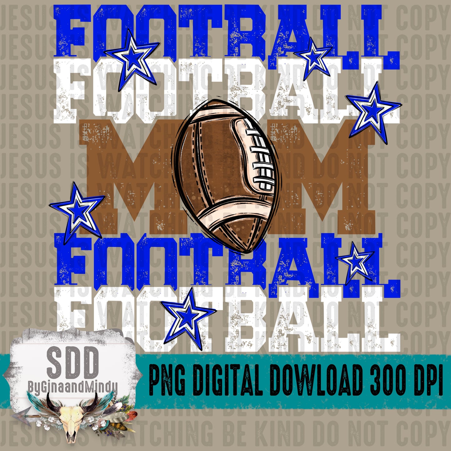 Football Mom Bundle; Royal Blue & White
