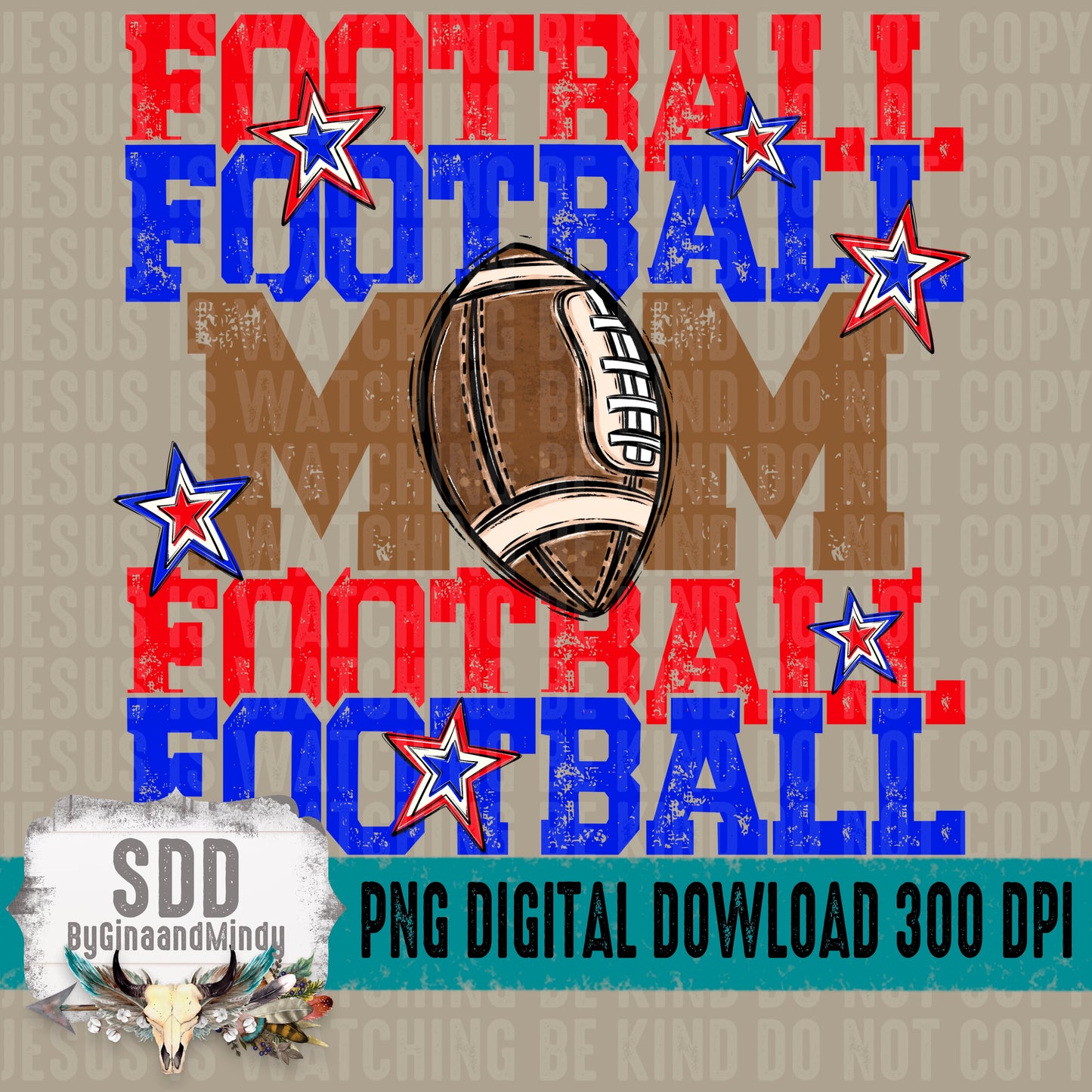 Football Mom Bundle; Royal Blue & Red