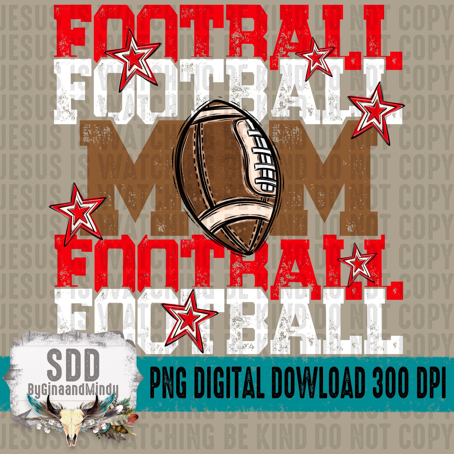Football Mom Bundle; Red & White