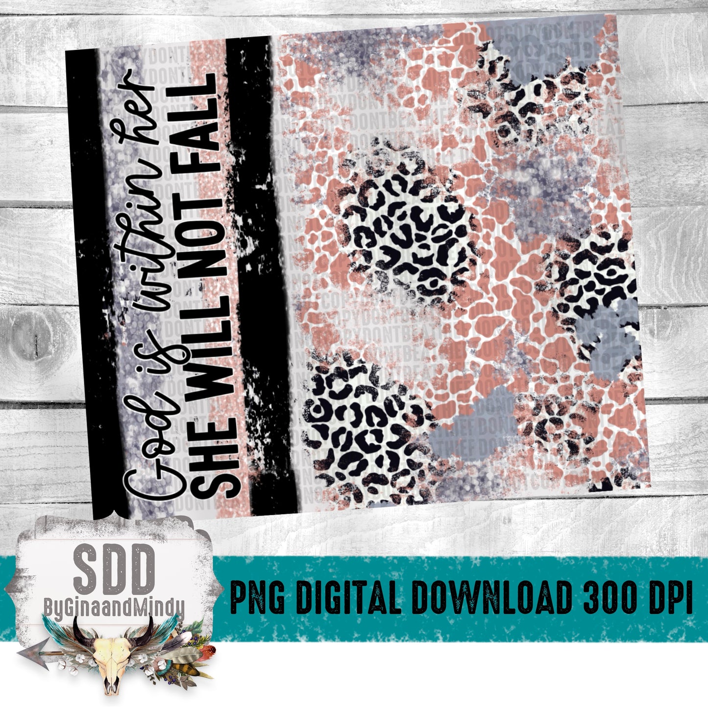 God is Within Her She Will Not Fall Digital Tumbler