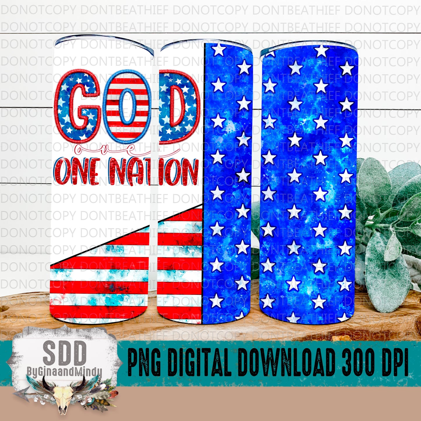 God Over One Nation 20 oz Tumbler Wrap