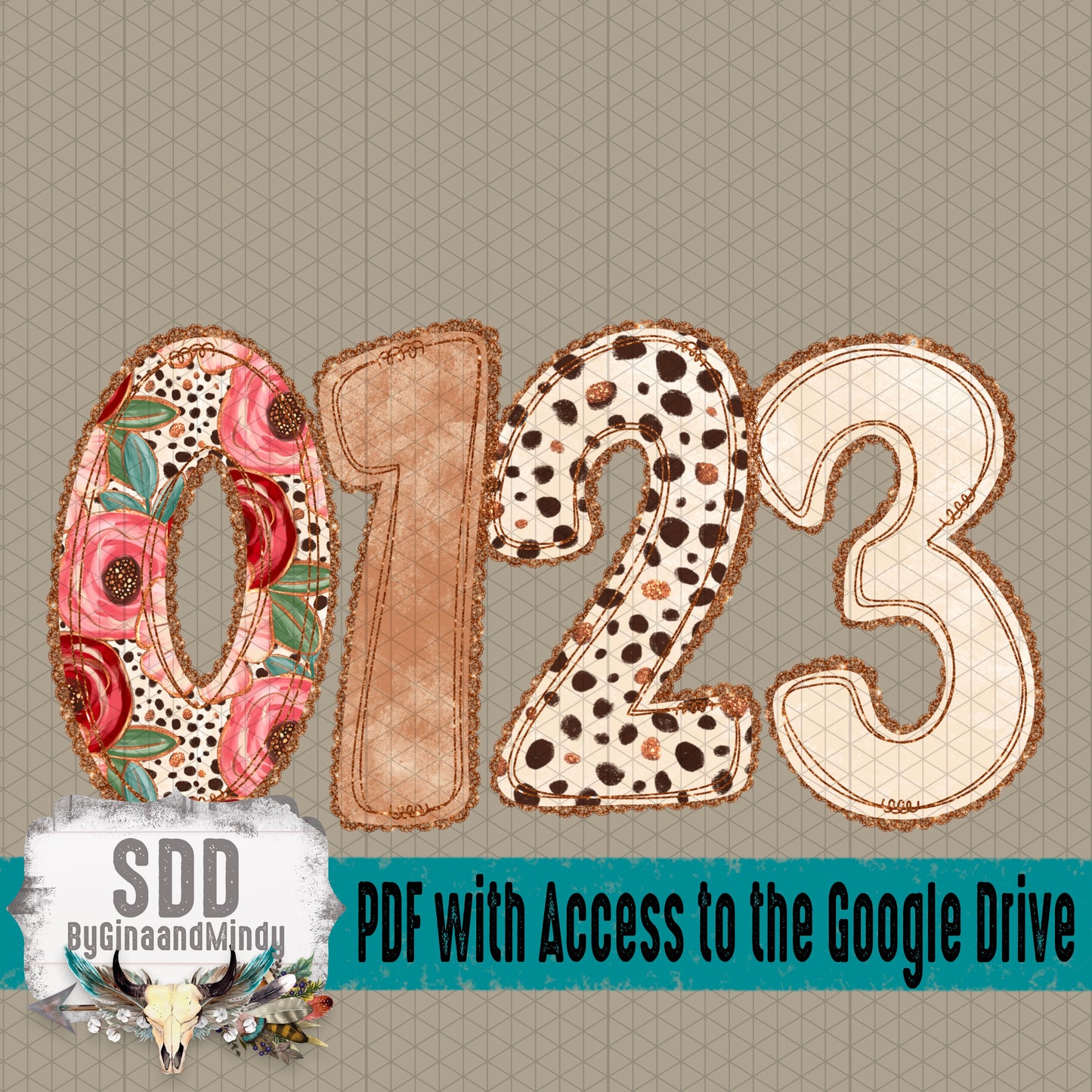 Golden Love and Lace Doodle Alpha (4 Sets Uppercase & Lowercase, 0-9, + Special Characters)