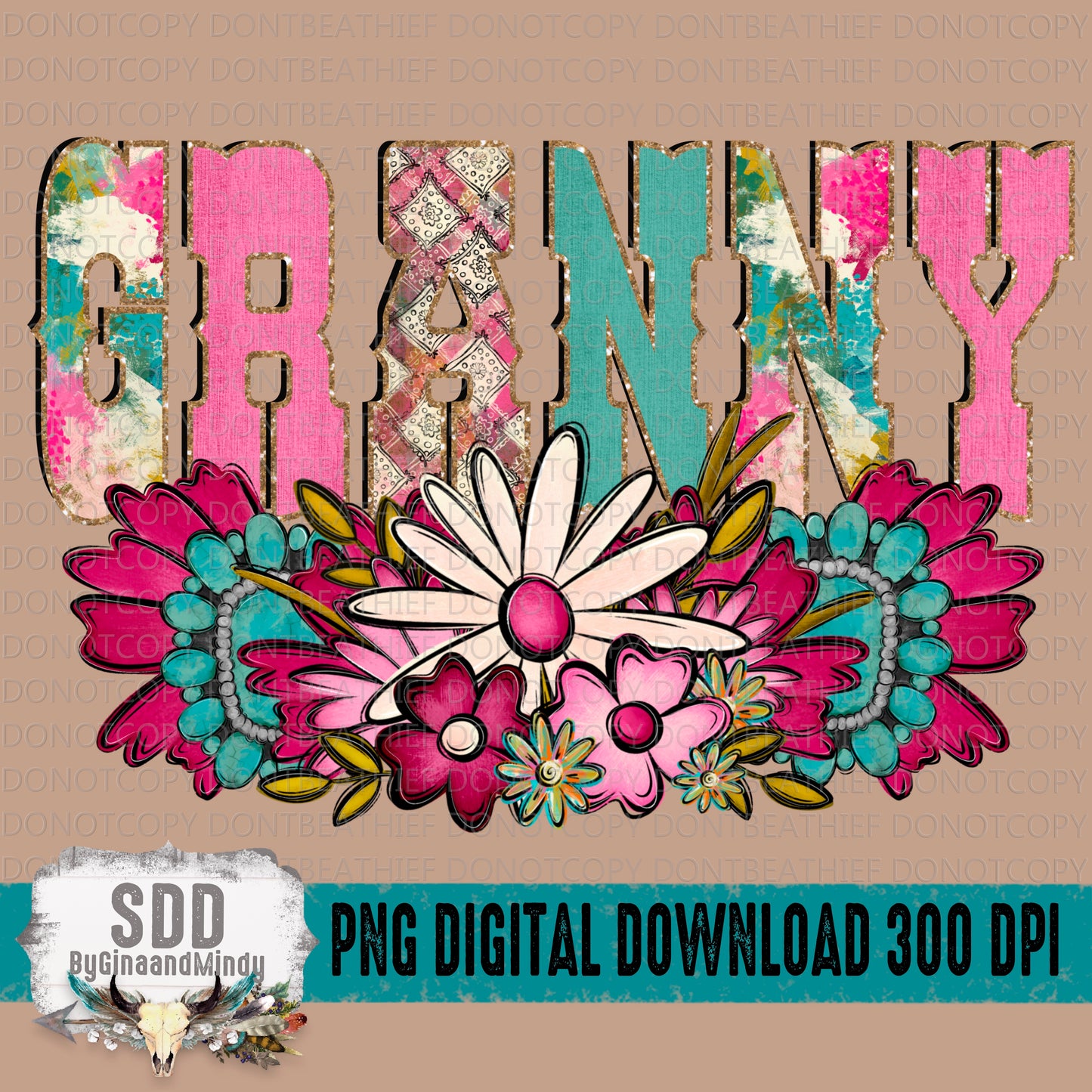 Western Floral Title Name Granny