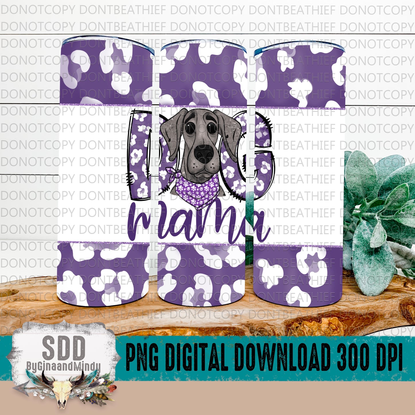 Great Dane Dog Mama Digital Tumbler
