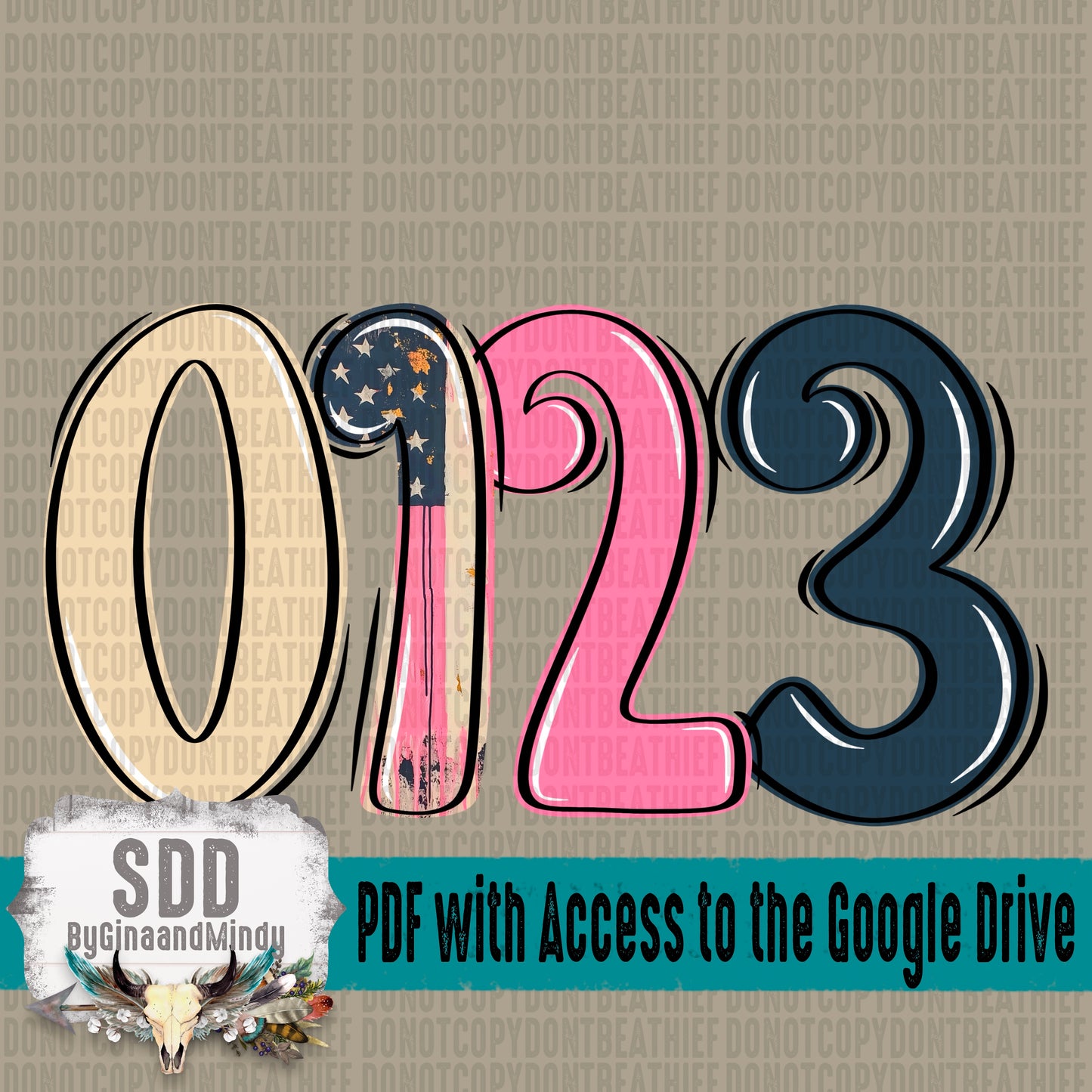 Grunge 4th of July Doodle Alpha Set (4 Set Uppercase & Lowercase, 0-9, + Special Characters)