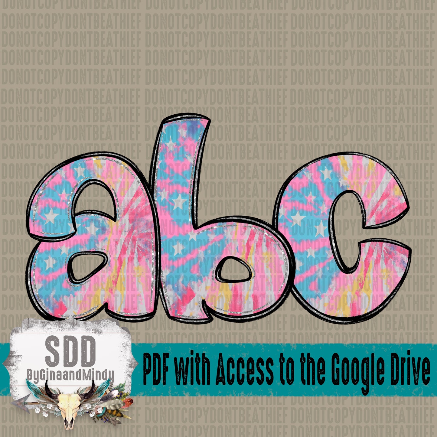 Chunky 4th Grunge Doodle Alpha Set (1 Set Uppercase & Lowercase, 0-9, + Special Characters)