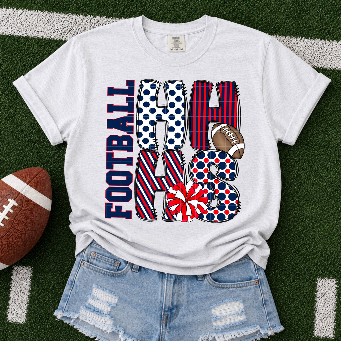 School Initials Football Custom