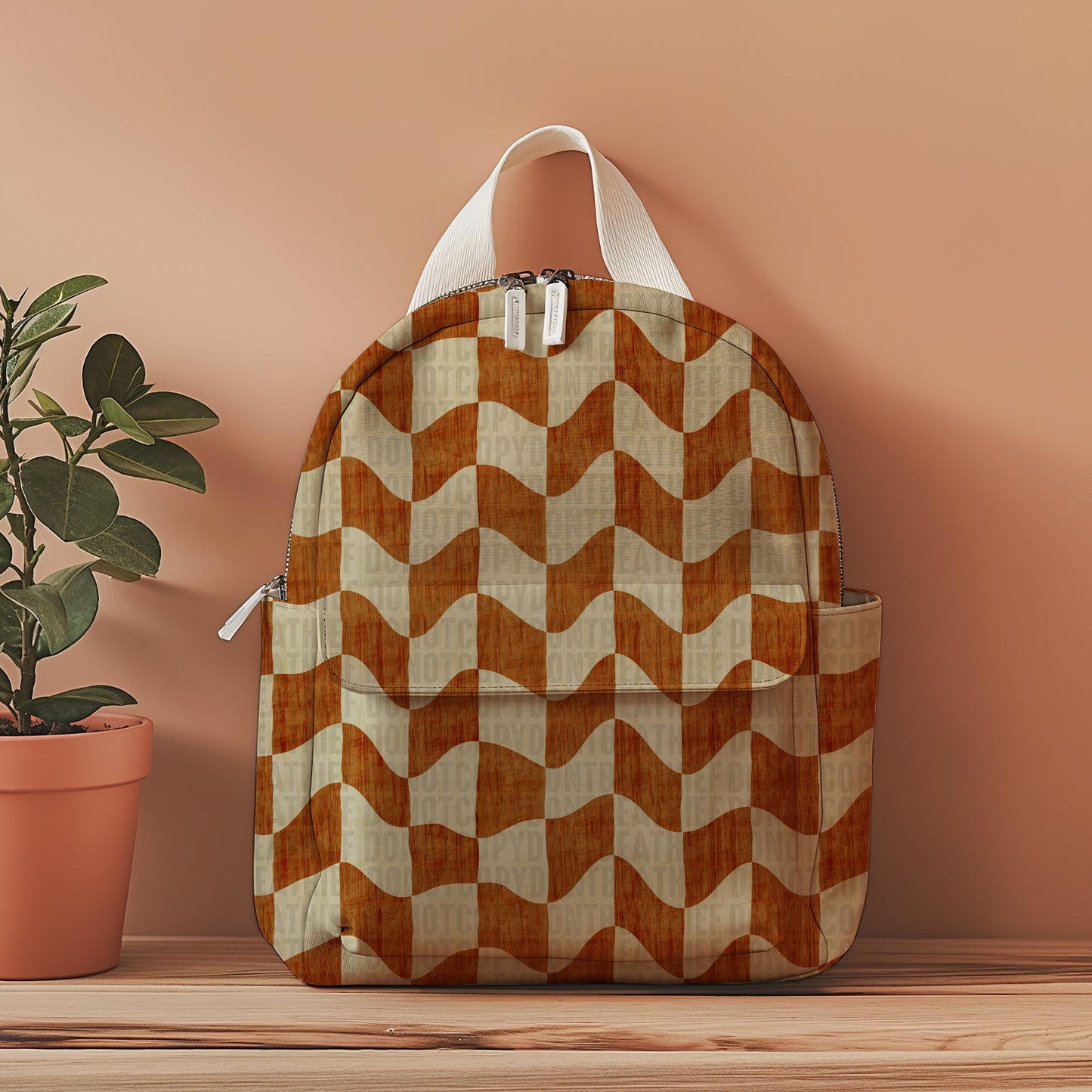Wavy Orange Checkered Seamless Bundle