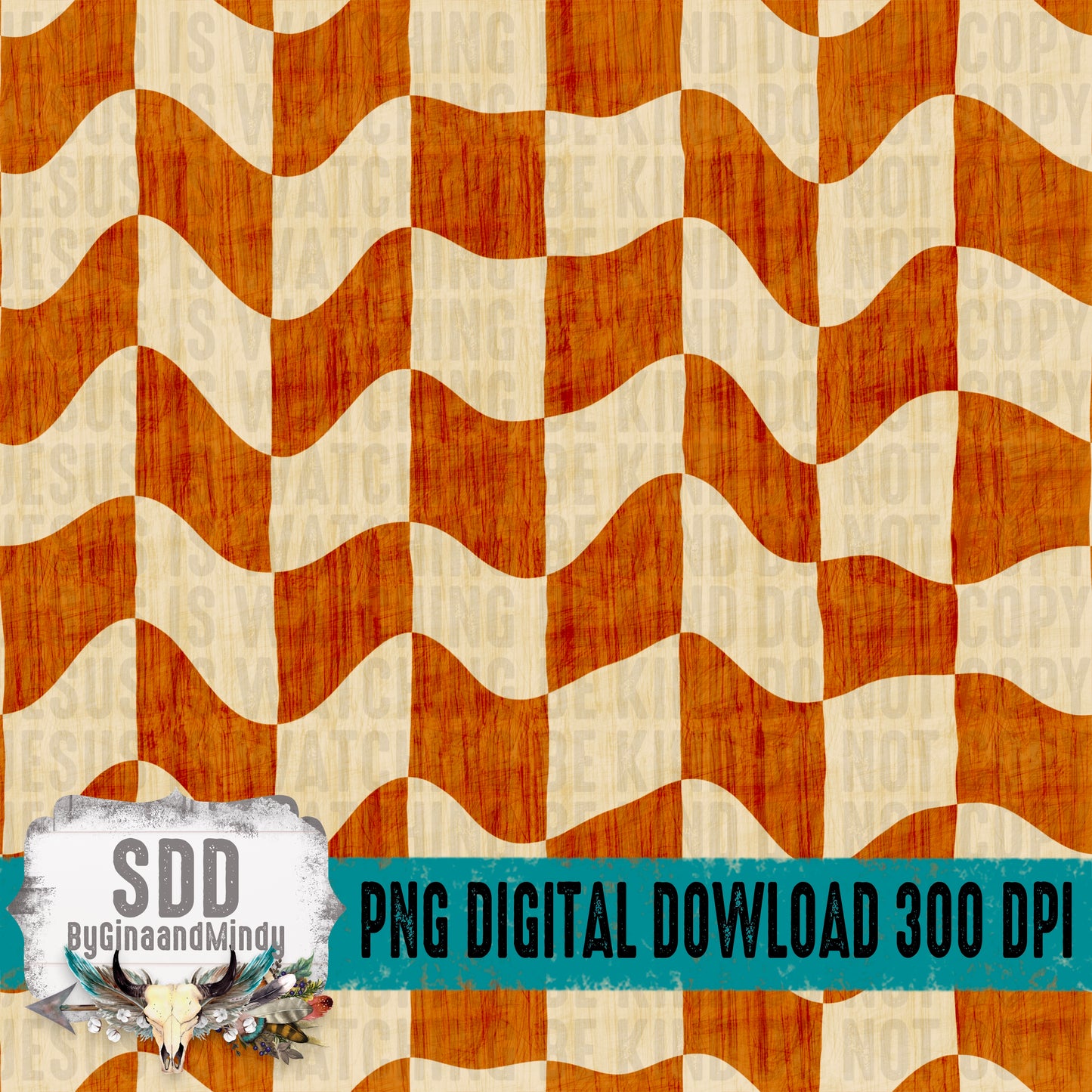 Wavy Orange Checkered Seamless Bundle