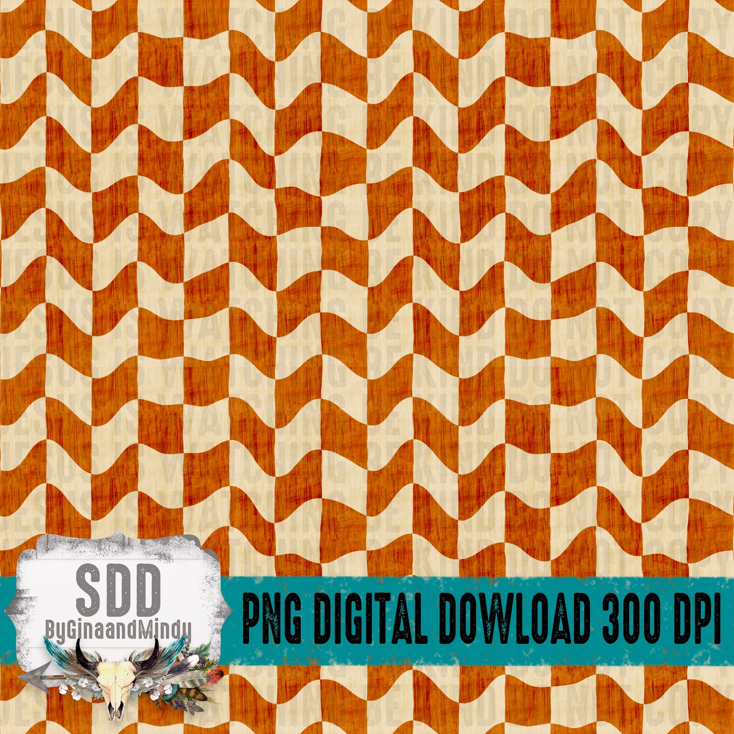 Wavy Orange Checkered Seamless Bundle