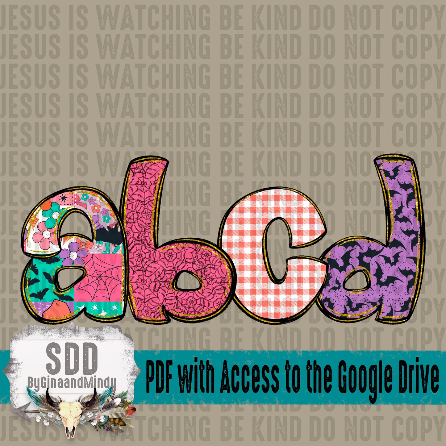 Halloween Patches & Doodle Alpha (4 Set Uppercase & Lowercase, 0-9, + Special Characters)