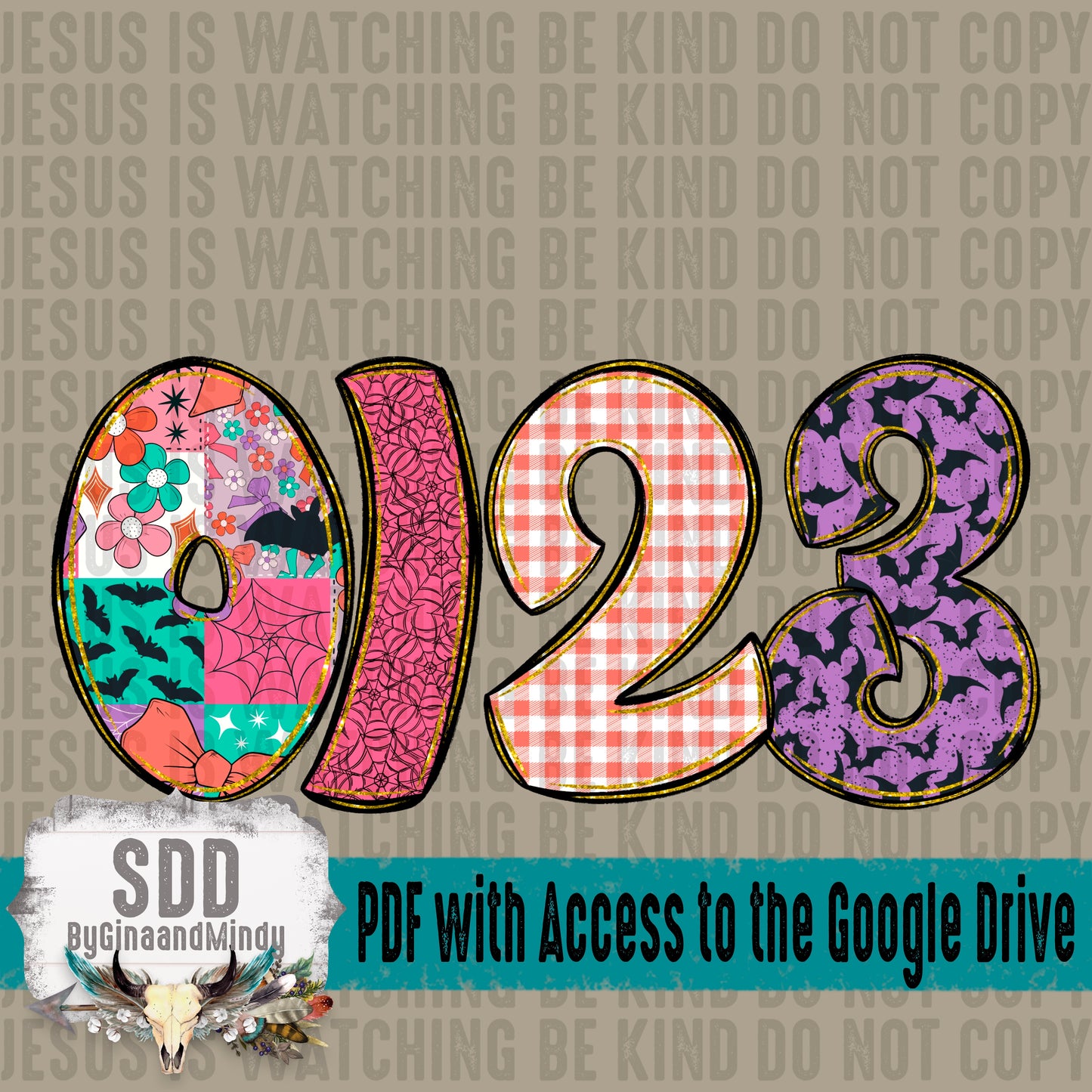 Halloween Patches & Doodle Alpha (4 Set Uppercase & Lowercase, 0-9, + Special Characters)