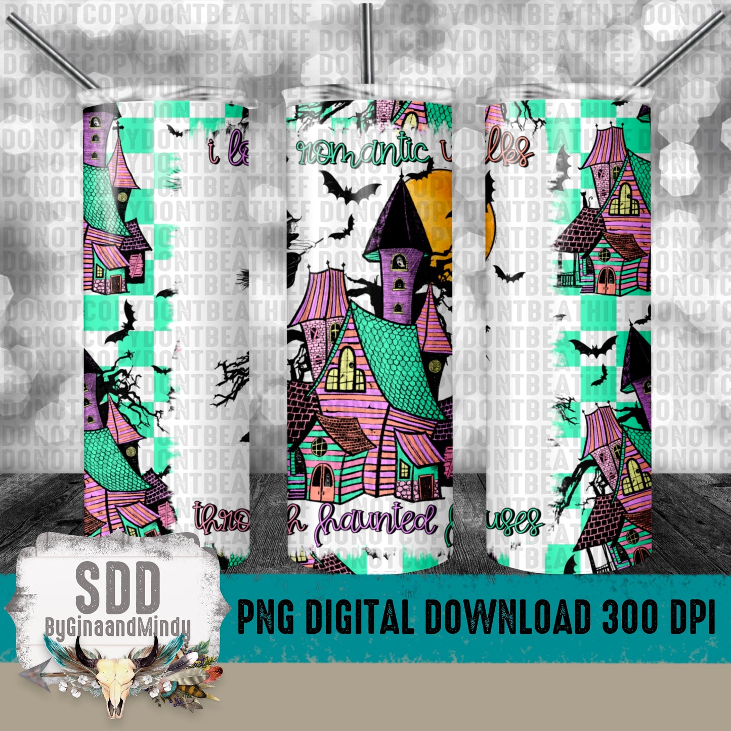 Haunted House 20oz Digital Tumbler