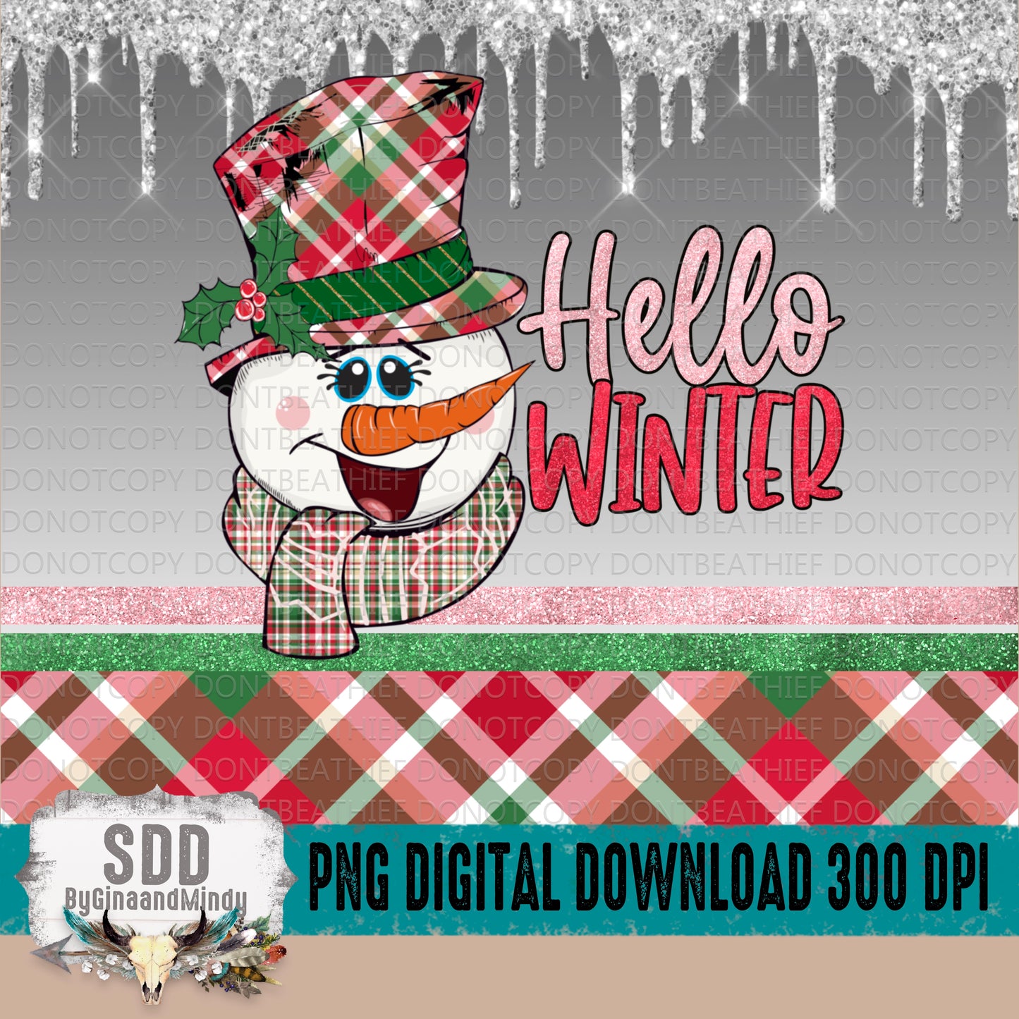 Hello Winter Tumbler 20 oz Wrap