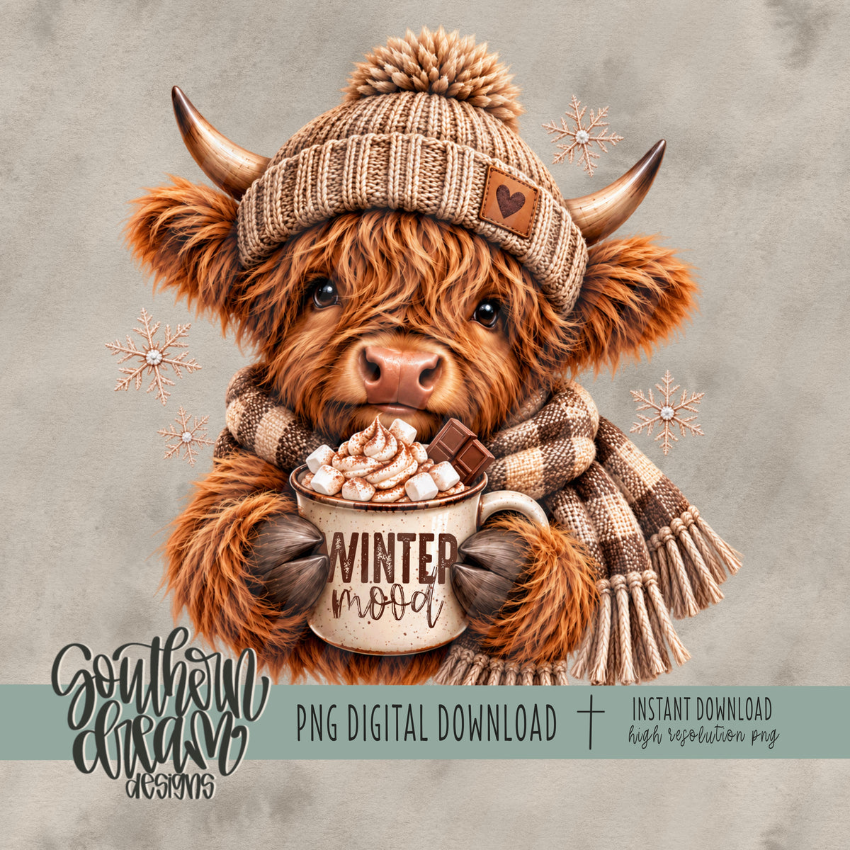 Highland Cow Winter Cocoa