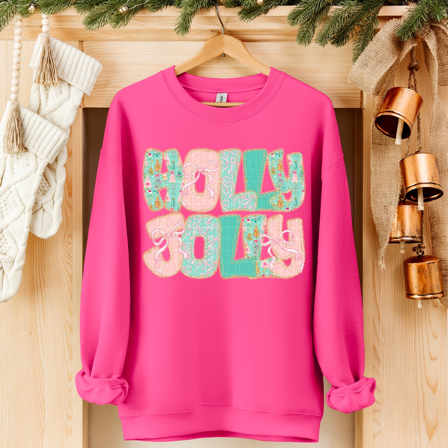 Pastel and Faux Lace Holly Jolly