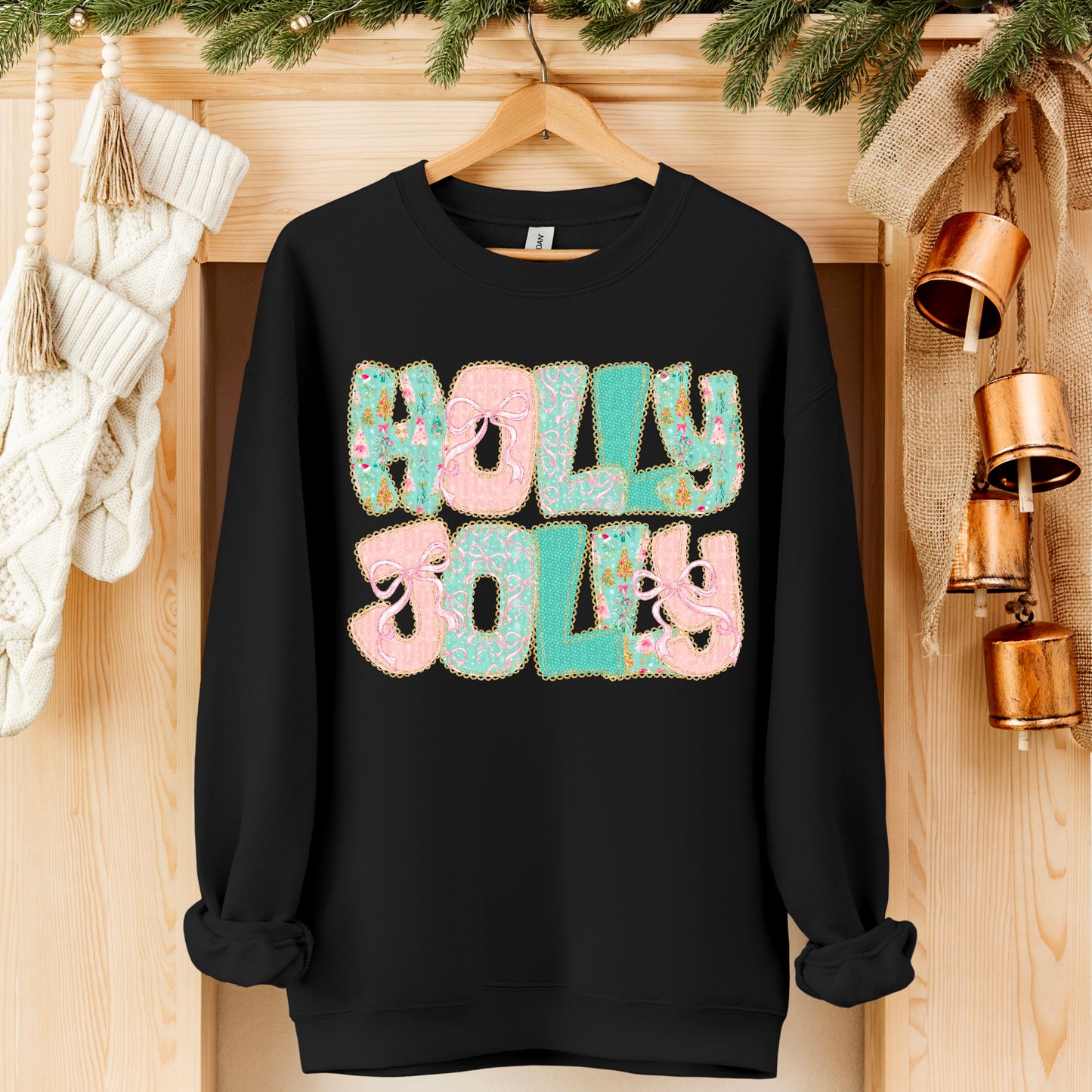 Pastel and Faux Lace Holly Jolly