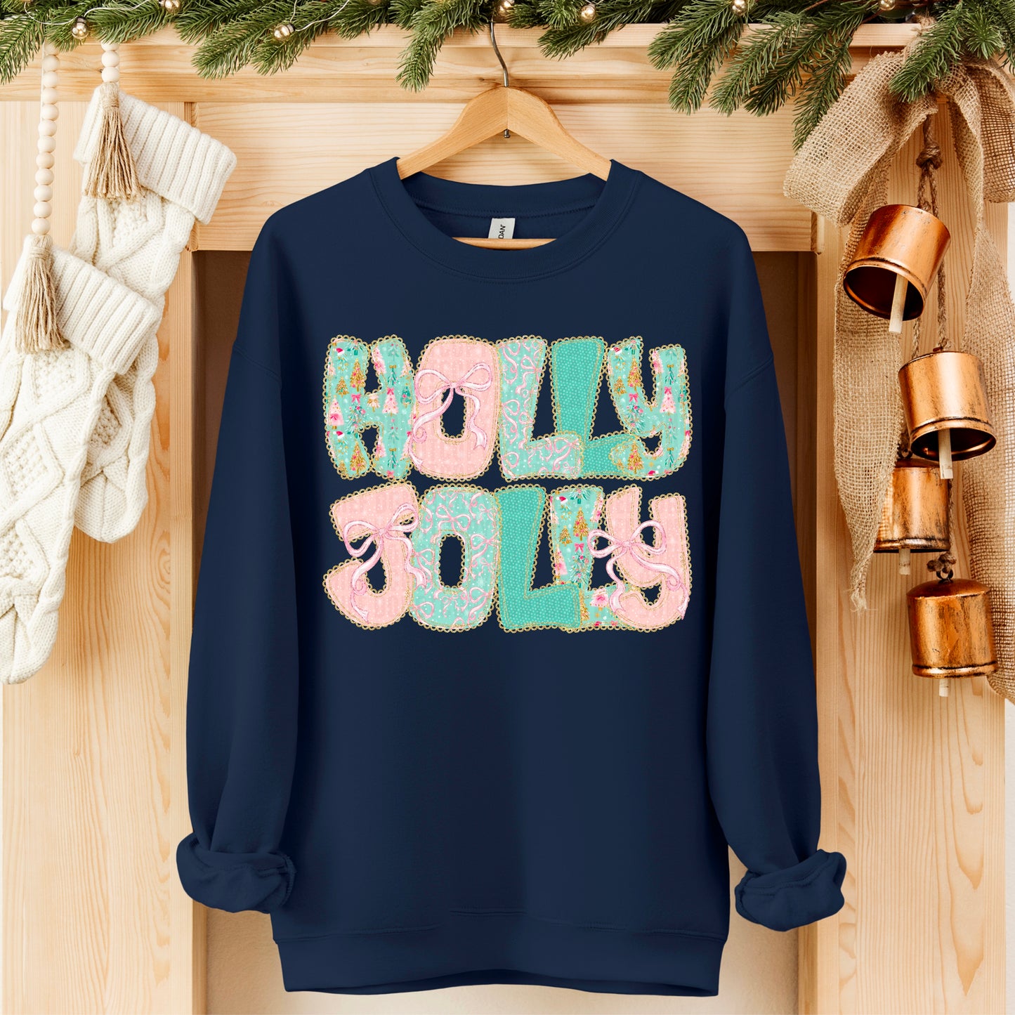Pastel and Faux Lace Holly Jolly