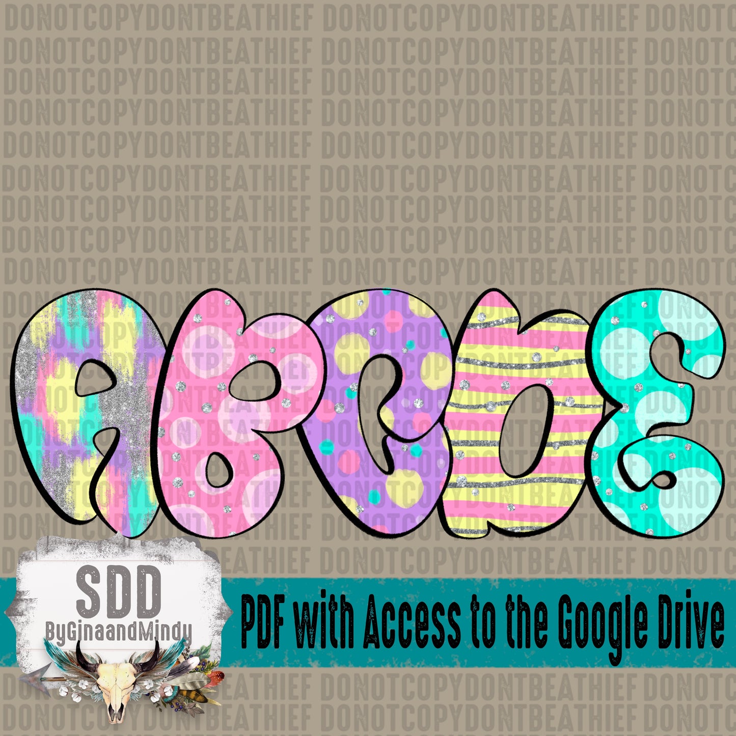 Hoppy Pastel Doodle Alpha Set (5 Sets Uppercase, Lowercase, 0-9, + Special Characters)