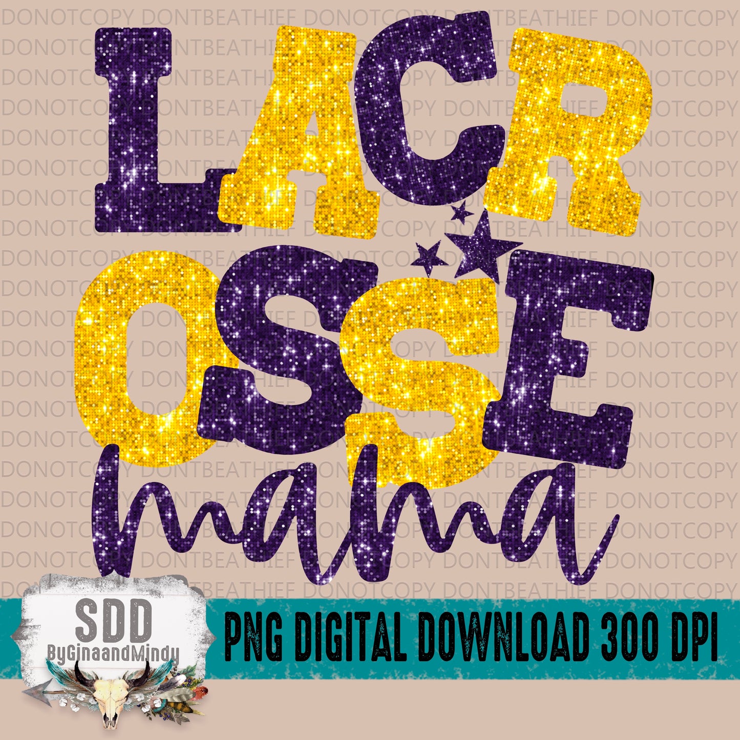 Lacrosse Mama Bundle With Stars; Purple and Yellow Gold
