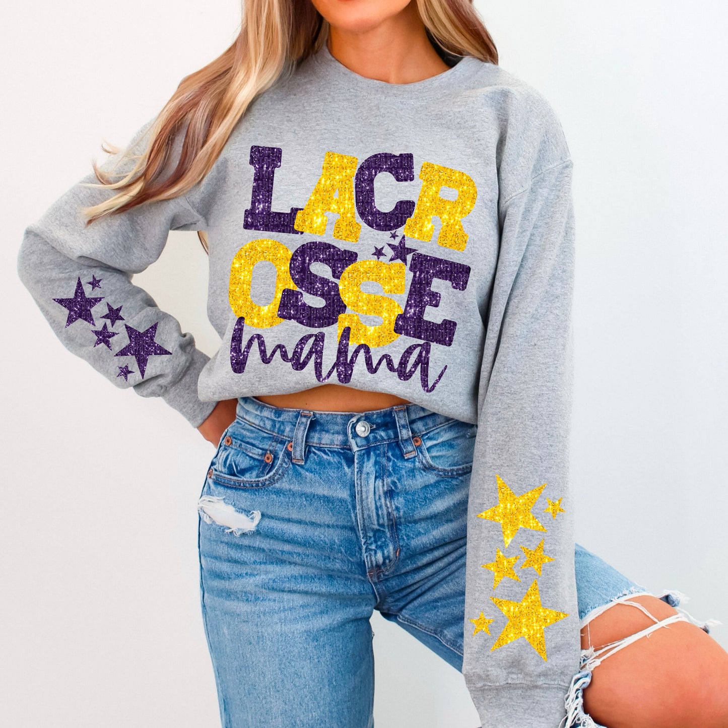 Lacrosse Mama Bundle With Stars; Purple and Yellow Gold