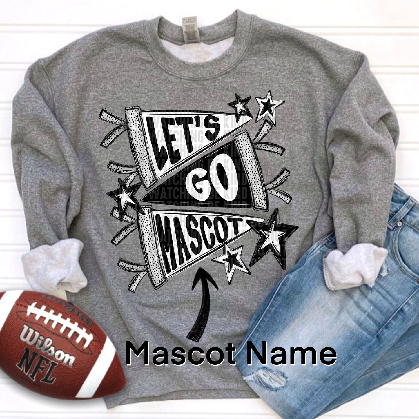 Black and White Pennant Mascot