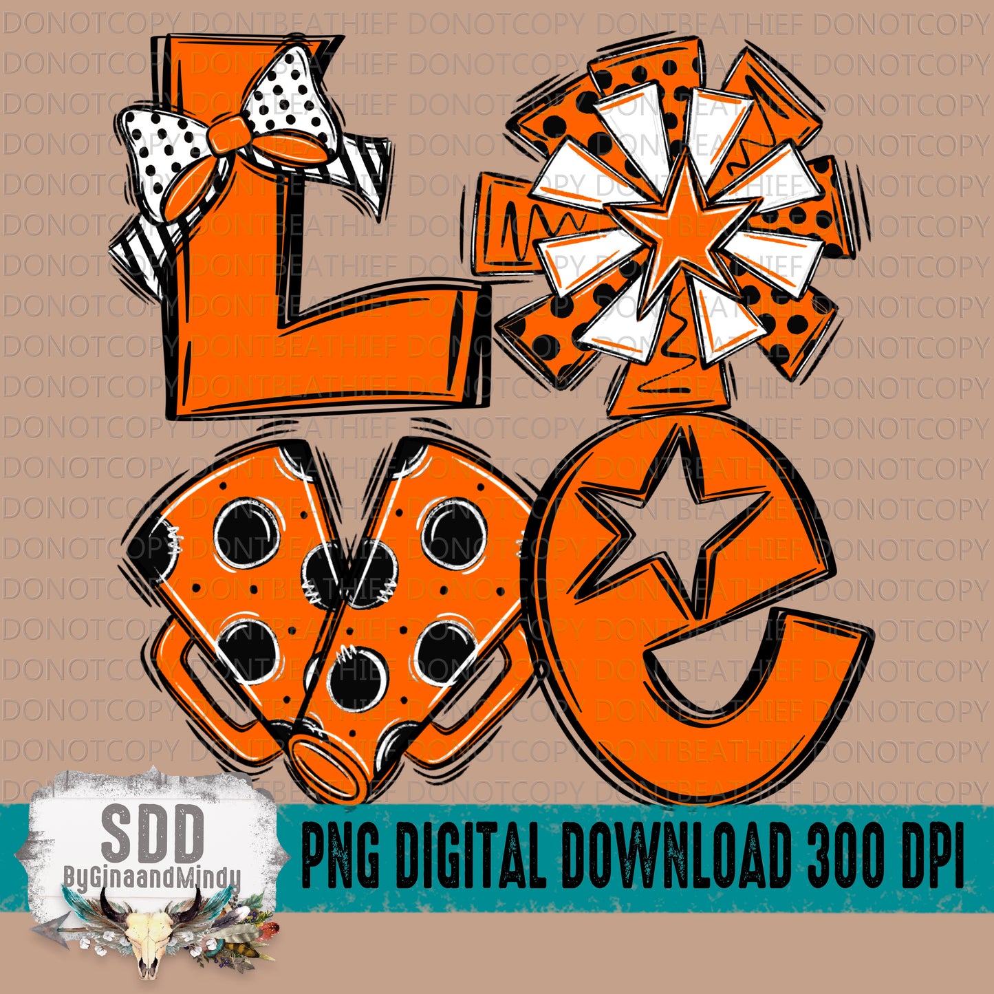 Love Cheer (Black, Orange) Bundle