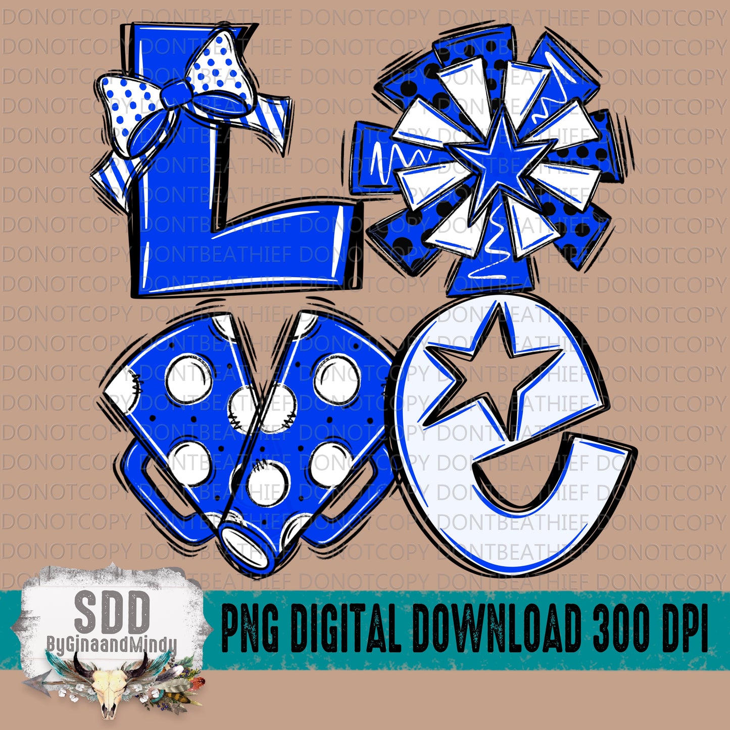 Love Cheer (Blue, Black, White) Bundle