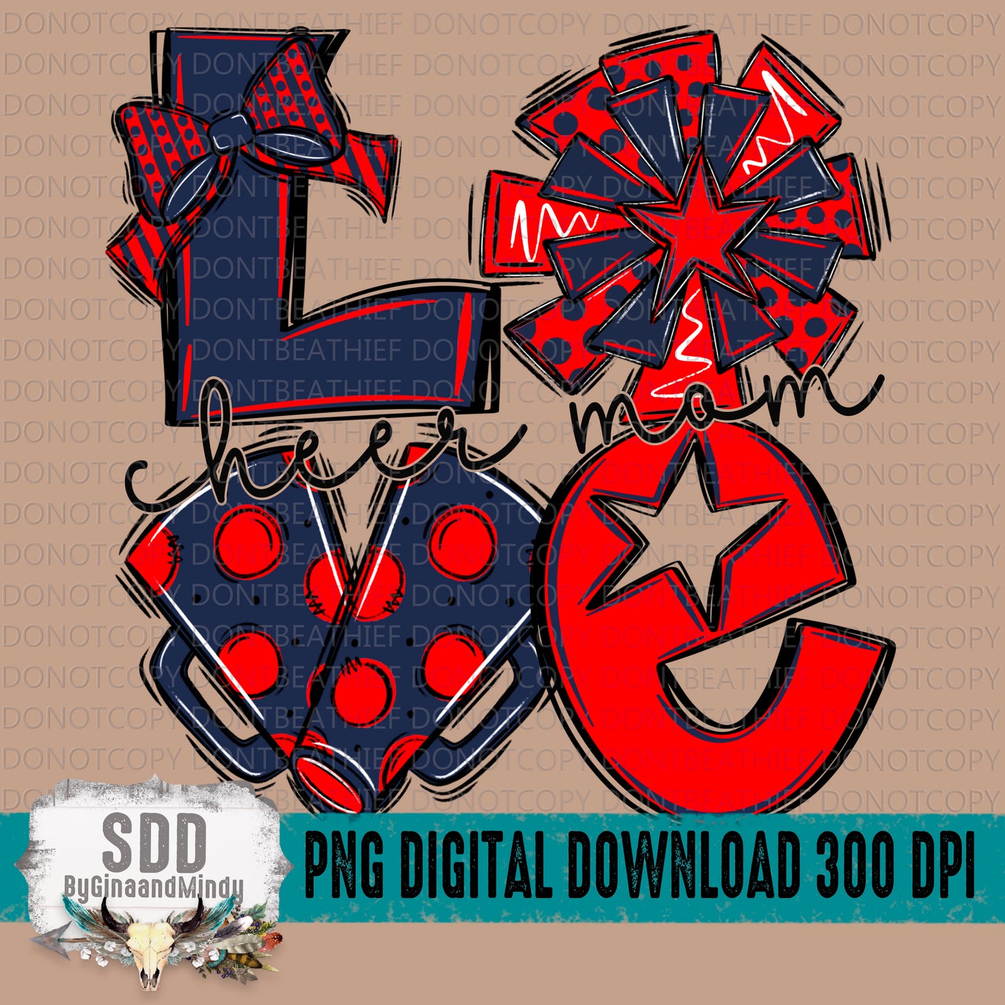 Love Cheer (Red, Navy Blue) Bundle