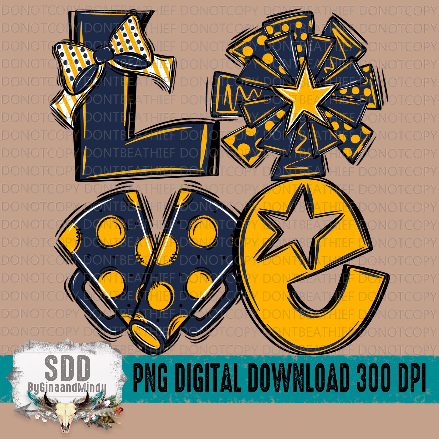 Love Cheer (Navy, Yellow Gold) Bundle