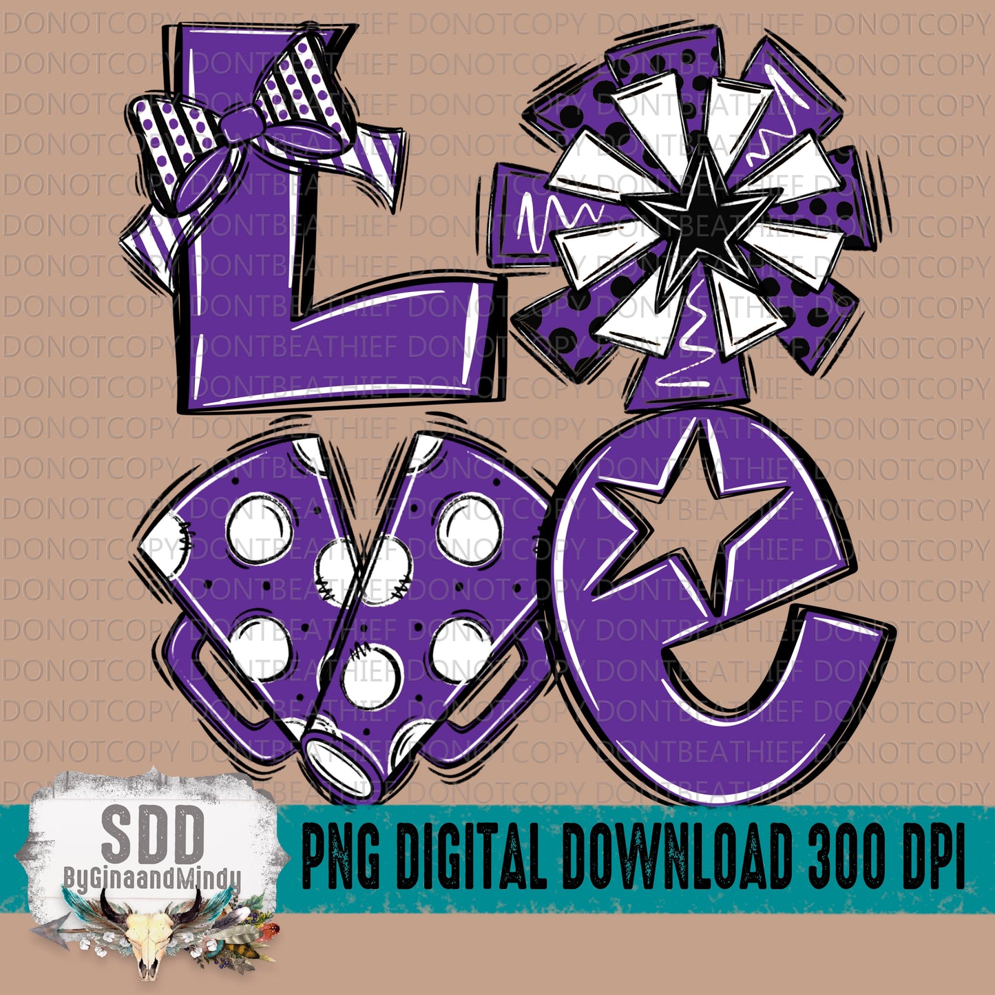 Love Cheer (Purple, Black, White) Bundle