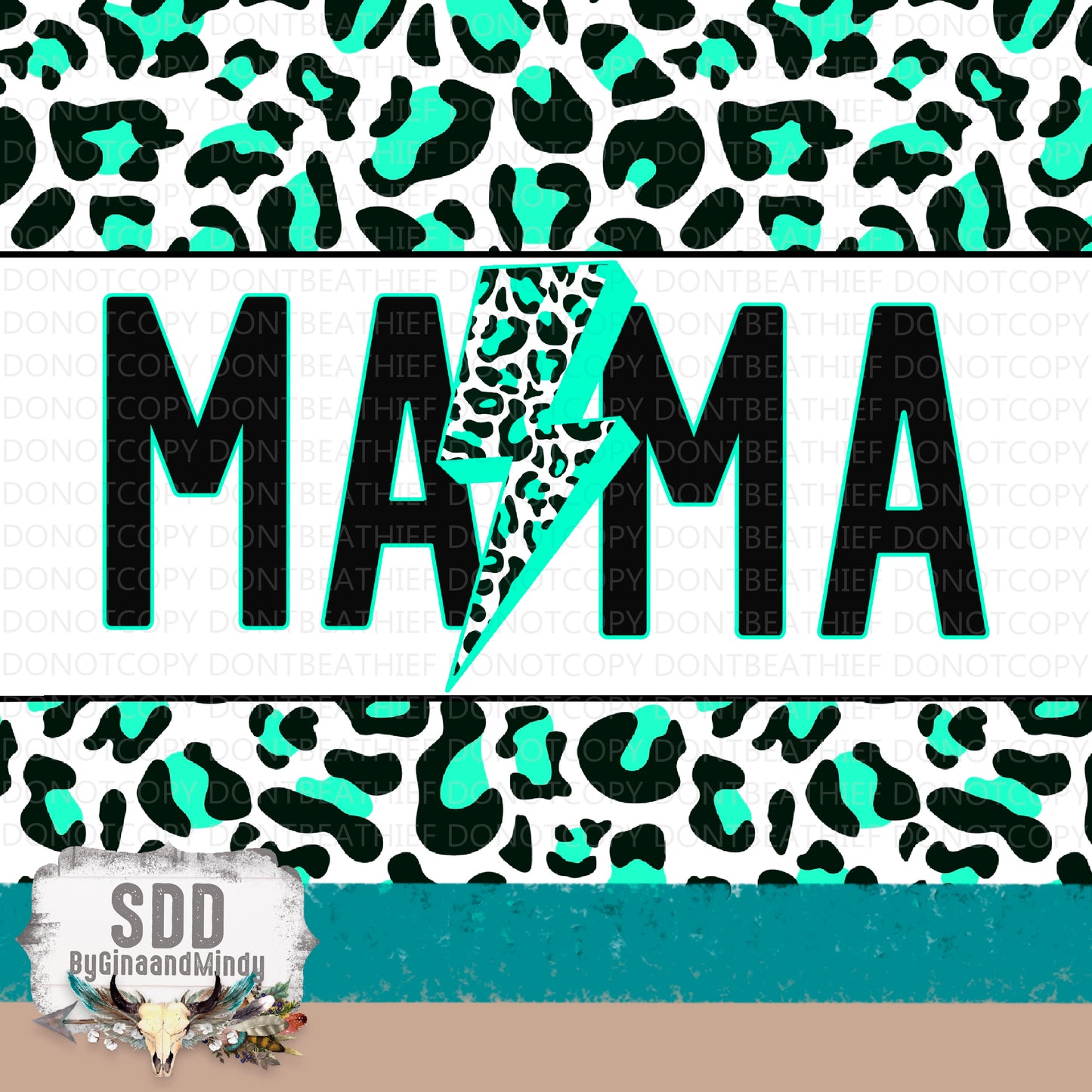 Mama Leopard Turquoise 20oz Tumbler