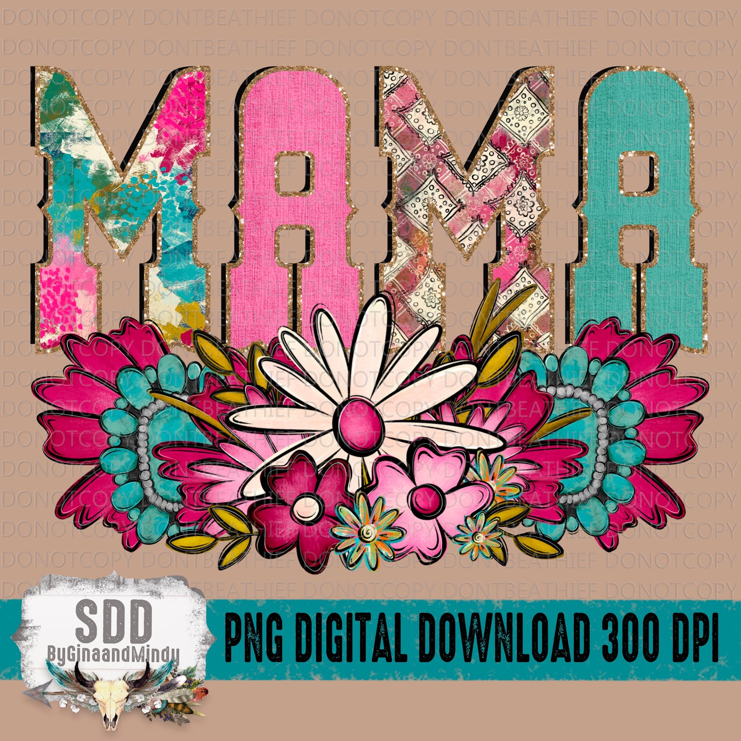 Western Floral Title Name Mama