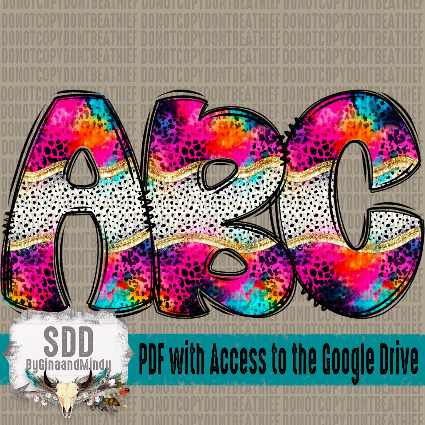 Messy Doodle Mash Up Alpha Set (2 Sets Uppercase & Lowercase, 0-9, + Special Characters)