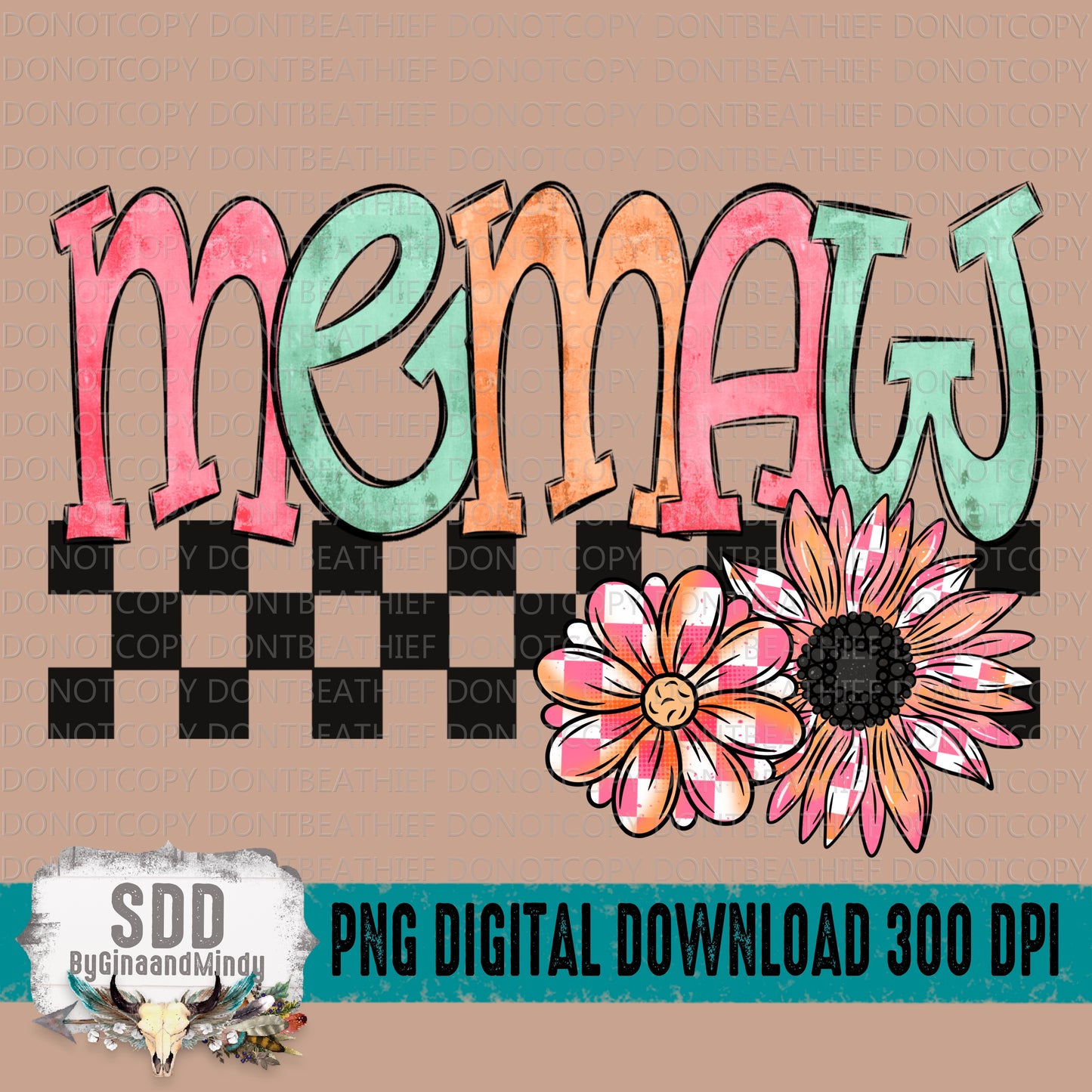 Memaw Spring Checkered