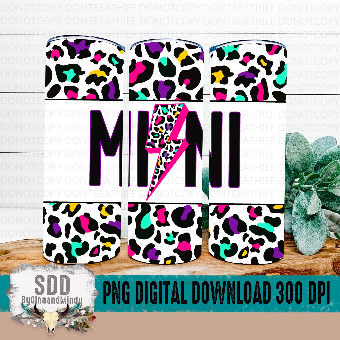 Mini Leopard Multi Color 20oz Tumbler