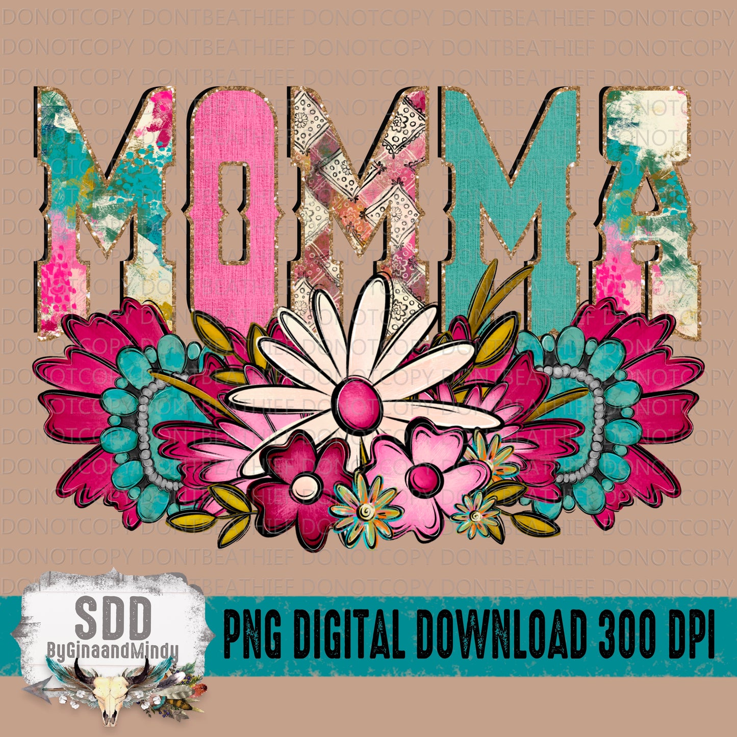 Western Floral Title Name Momma